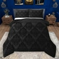 thumbnail image 1 of Manfei Damask Floral Pattern Full Size Comforter Sets,Rustic Baroque Flower Bedding Comforter Set,Black bohemian Floral Bedding Sets For Adults,Breathable Home Decor Reversible,3 Pieces, 1 of 8