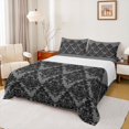 thumbnail image 1 of Manfei Damask Floral Full Sheet Set (4-Piece) Halloween Skull Skeleton Black Gray Breathable Decor For Adults, 1 of 7