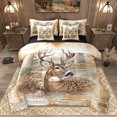 thumbnail image 1 of Homewish Deer Moose Animal Bedding Comforter Set 7 Pieces for Adult, Rustic Jungle Wildlife Full Bedding Set, Artwork Watercolor Reversible Fitted Sheet Flat Sheet, Breathable Home Decor, 1 of 7