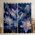 thumbnail image 1 of Manfei Diamond Hummingbird Curtains Pack of 2 (42x84 Each), Dreamy Animal Curtains Blackout, Glitter Crystal Lotus Bedroom Curtains, Window Curtains Decor, 1 of 6
