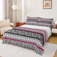 thumbnail image 1 of Manfei Dimgrey Abstract Ombre Queen Sheet Sets for Adult, Retro Tribal Damask Flat Sheet, Simple Fashion Style Queen Fitted Sheet, Ultra Soft Bedroom Decor, 4pcs, 1 of 7