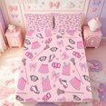thumbnail image 1 of Manfei Doodle Lacrosse Bowknot Fitted Sheet Queen,Athletic Teen Bedding,3-Piece,1 Fitted Sheet and 2 Pillowcases, 1 of 6