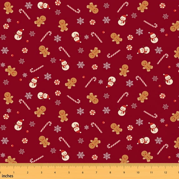 Manfei Dot Fabric by the Yard 2 Yards Red Sewing Fabric, Red Gold