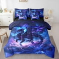 thumbnail image 1 of Manfei Dragon 7 Pieces Bedding Comforter Set,Western Fantasy Theme Full Bedding Set,Dream Purple Blue Fitted Sheet Flat Sheet For Boys Kids,Luxury Bedroom Decor Reversible, 1 of 8