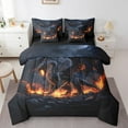 thumbnail image 1 of Manfei Dragon Bedding Twin Size,Magic Animal Comforter Sets with Sheets,Fire Flaming Bedding Sets Twin Size,Microfiber Room Decoration Reversible,7pcs, 1 of 7