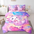 thumbnail image 1 of Manfei Dreamy Axolotl Twin Bedding,Rainbow Cloud Art Bedding Comforter Set For Girls,Pastel Multicolor,Pink Reversible,7pcs, 1 of 8