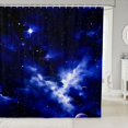 thumbnail image 1 of Manfei Dreamy Blue Galaxy Shower Curtain 72Wx78L,Sparkling Stars Print Bath Curtain, 1 of 5