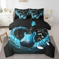 thumbnail image 1 of Manfei Dreamy Blue Guitar 7-Piece Twin Bedding Sets,Musical Instrument Bedding Comforter Set,Music Melody Sheet Sets For Girls,Luxury Bedroom Decor Reversible, 1 of 8