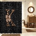 thumbnail image 1 of Manfei Dreamy Bow Alphabet K Shower Curtain 72Wx72L,Leopard Print Bathroom Curtain,Black Brown, 1 of 5