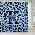 thumbnail image 1 of Manfei Dreamy Bow Alphabet K Shower Curtain 72Wx84L,Leopard Print Bathroom Shower Curtain,Blue, 1 of 5