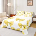 thumbnail image 1 of Manfei Dreamy Bowknot Sheet Set Queen, Light Yellow Bed Sheets Set Queen Size, Princess Ribbon Queen Sheet Sets, Lightweight Bedroom Decorative, 4pcs, 1 of 7