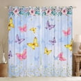 thumbnail image 1 of Homewish Dreamy Butterfly Animal Blackout Curtains Set of 2 (52x84 Each), Watercolor Window Curtains, Kawaii Blue Cartoon Curtains and Drapes, Curtains and Drapes Decor, 1 of 6