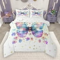 thumbnail image 1 of Manfei Dreamy Butterfly Bedding Comforter Set,Gold Stars Print Twin Comforter Sets,Colorful Flower Floral Bedding Set For Girls Kids,Breathable Home Decor Reversible,2-Piece, 1 of 9