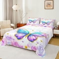 thumbnail image 1 of Manfei Dreamy Butterfly Child Bed Sheets, Pink Rose Floral King Sheets, Romantic Valentines Day Sheet Set, Microfiber Bedroom Decor, 4 Pieces, 1 of 7
