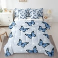 thumbnail image 1 of Manfei Dreamy Butterfly Child Bedding Comforter Set 7-Piece, Blue Cherry Blossoms King Bedding Sets, Romantic Animal Bed Sheets, Lightweight Room Decor, 1 of 7