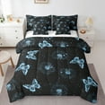 thumbnail image 1 of Manfei Dreamy Butterfly Child Bedding Comforter Set 7pcs, Blue Dandelion Queen Bedding Sets, Mystic Starry Sky Lightweight Room Decor, 1 of 7