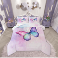 thumbnail image 1 of Manfei Dreamy Butterfly Child Bedding Comforter Set, Pink Watercolor Art Twin Comforter Sets, Romantic Anniversary Reversible Bedding Set, Luxury Bedroom Decor, 2 Pieces, 1 of 8