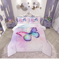 thumbnail image 1 of Manfei Dreamy Butterfly Child Full Size Comforter Sets, Pink Watercolor Art Bedding Comforter Set, Romantic Anniversary Reversible Bedding Sets, Luxury Bedroom Decor, 3 Pieces, 1 of 8