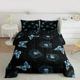thumbnail image 1 of Manfei Dreamy Butterfly Child Queen Comforter Set, Blue Dandelion Bedding Comforter Set, Mystic Starry Sky Bedding Set, Lightweight Room Decor, 3-Piece, 1 of 8