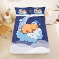 thumbnail image 1 of Manfei Dreamy Capybara Fitted Sheet Queen, Galaxy Stars Cloud Bedding, Royal Blue, 3-Piece, 1 Fitted Sheet and 2 Pillowcases, 1 of 6