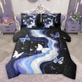 thumbnail image 1 of Homewish Dreamy Cartoon Butterfly Twin Bedding Sets 7-Piece, Fashion Marble Abstract Bedding Comforter Set, Mystic Stars Galaxy Reversible Sheet Sets, Luxury Bedroom Decor, 1 of 7
