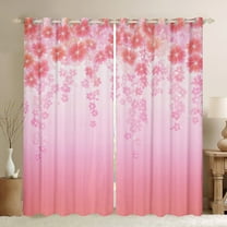 Manfei Dreamy Cherry Blossoms Black Out Curtains, Spring Flower Floral Curtains Pack of 2 (42x63 Each), Teens Kids Girls Female Bedroom Curtains, Window Curtains Bedroom Decor