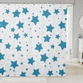 thumbnail image 1 of Manfei Dreamy Cute Stars Shower Curtain 72Wx84L,Playful Design Bathroom Shower Curtain,White Blue, 1 of 5