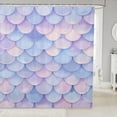 thumbnail image 1 of Manfei Dreamy Fish Scale Shower Curtain 72Wx72L, Fish Mermaid Tail Bathroom Curtain, Lavender Blue, 1 of 5