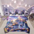 thumbnail image 1 of Feelyou Dreamy Glitter Castle Twin Bedding Sets 7-Piece, Fairy Princess Bedding Comforter Set, Magic Waterfall Sheet Sets, Ultra Soft Room Decor, 1 of 7