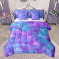 thumbnail image 1 of Homewish Dreamy Glitter Mermaid Twin Bedding Sets 7-Piece, Blue Purple Fish Scale Bedding Comforter Set, Art Watercolor Reversible Sheet Sets, Luxury Bedroom Decor, 1 of 7