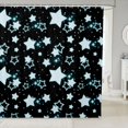 thumbnail image 1 of Manfei Dreamy Glowing Stars Shower Curtain 72Wx72L,Galaxy Theme Bathroom Curtain,Black Blue, 1 of 5