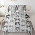 thumbnail image 1 of Manfei Dreamy Grey Bowknot Twin Bedding Sets 7-Piece, Cartoon Stars Print Bedding Comforter Set, Teens Kids Child Reversible Sheet Sets, Lightweight Room Decor, 1 of 7