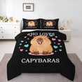 thumbnail image 1 of Manfei Dreamy Heart Print Queen Comforter Set,Lovely Monogrammed Comforter Sets Queen,Black,Black Reversible,3pcs,1 Comforter and 2 Pillowcases, 1 of 7