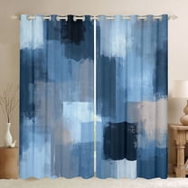 Homewish Dreamy Oil Printing Black Out Curtains for Kids, Steel Blue Abstract Curtains Pack of 2 (42x63 Each), Art Watercolor Bedroom Curtains, Curtains and Drapes Bedroom Decor