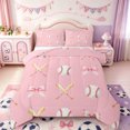 thumbnail image 1 of Manfei Dreamy Princess Bow Full Size Comforter Sets,Baseball Ball Games Bedding Comforter Set,Pink Reversible,3-Piece,1 Comforter and 2 Pillowcases, 1 of 7