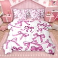 thumbnail image 1 of Manfei Dreamy Princess Bowknot 7pcs Bedding Comforter Set, Kawaii Cute Cartoon Bow Queen Bedding Sets, Teens Kids Girls Female Reversible Queen Sheet Sets, Lightweight Room Decor, 1 of 8