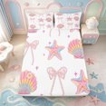 thumbnail image 1 of Manfei Dreamy Princess Bowknot Fitted Sheet Queen,Colorful Ocean Shell Starfish Bedding,3-Piece,1 Fitted Sheet and 2 Pillowcases, 1 of 6