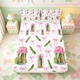 thumbnail image 1 of Manfei Dreamy Princess Bows Fitted Sheet Full,Cartoon Vegetable Pattern Bed Set,3-Piece,1 Fitted Sheet and 2 Pillowcases, 1 of 6