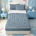 thumbnail image 1 of Manfei Dreamy Princess Bows Zipper Twin Comforter Sets with Fitted Sheet and 2 Pillowcases,Cartoon Bowtie Ribbon Zipper Bedding Set,Reversible,4-Piece, 1 of 7