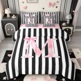 thumbnail image 1 of Manfei Dreamy Princess Bowtie 7-Piece King Bedding,Initial Letter M Design King Bed in a Bag,Pink Reversible, 1 of 7