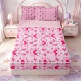 thumbnail image 1 of Manfei Dreamy Princess Bowtie Zipper Queen Comforter Set with Fitted Sheet and 2 Pillowcases,Kawaii Bow Knot Zipper Bedding Set,Pink Reversible,4pcs, 1 of 7
