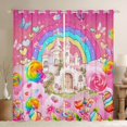 thumbnail image 1 of Manfei Dreamy Princess Castle Blackout Curtains Set of 2 (52x84 Each),Sweet Candy Dessert Window Curtains,Pink Fairy Tale Curtains and Drapes For Girls,Super Cozy Room Decor, 1 of 6