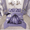 thumbnail image 1 of Manfei Dreamy Princess Dress Queen Comforter Set for Girls, Flower Floral Bedding Comforter Set, Modern Fashion Reversible Bedding Set, Breathable Home Decor, 3pcs, 1 of 8