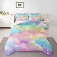 thumbnail image 1 of Manfei Dreamy Princess Full Size Comforter Sets 3-Piece for Kids Teens,Starry Sky Bedding Comforter Set,Gradient Ombre Lightweight Bedding Sets,Lightweight Room Decor,Reversible, 1 of 8