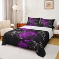 thumbnail image 1 of Manfei Dreamy Purple Flower Full Size Sheets, Rose Floral Bed Sheets, Romantic Anniversary Sheet Sets, Ultra Soft Home Decor, 4pcs, 1 of 7