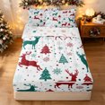 thumbnail image 1 of Manfei Dreamy Reindeer Zipper Queen Comforter Set with Fitted Sheet and 2 Pillowcases, Merry Christmas Snowflake Zipper Bedding Set, White Red Green, Christmas Reversible, 4 Pieces, 1 of 7
