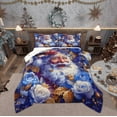 thumbnail image 1 of Manfei Dreamy Santa Claus Full Size Comforter Sets for Kids, Romantic Blue Rose Bedding Comforter Set, Christmas Festival Reversible Bedding Sets, Ultra Soft Home Decor, 3pcs, 1 of 8