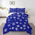 thumbnail image 1 of Manfei Dreamy Snowflake Chils Queen Comforter Set, Merry Christmas Bedding Comforter Set, Kawaii Princess Style Reversible Bedding Set, Lightweight Room Decor, 3-Piece, 1 of 8