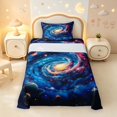thumbnail image 1 of Manfei Dreamy Spiral Galaxy Twin Sheets,Celestial Colorful Planets Bedding,Blue,3 Pieces,1 Flat Sheet,1 Fitted Sheet and 1 Pillowcase, 1 of 6