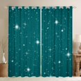 thumbnail image 1 of Manfei Dreamy Stars Curtains and Drapes Pack of 2 (52x63 Each),Galaxy Theme Black Out Curtains,Teal White, 1 of 6